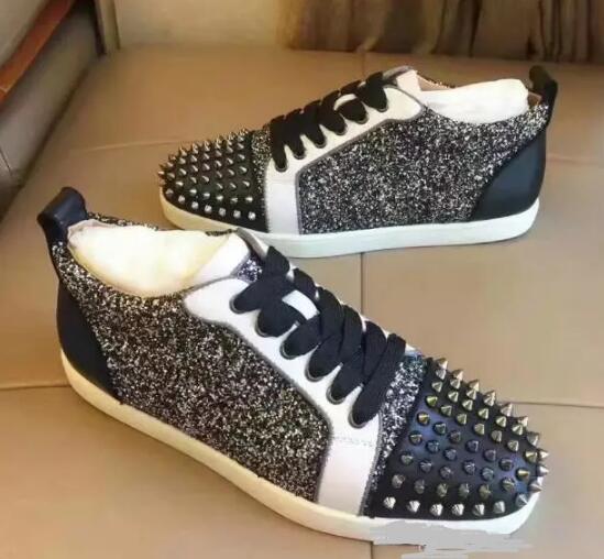 fashion Color matching Dress Shoes Low Cut Suede Spike for Mens Women Party Wedding Crystal Leather Sneakers, 16
fashion Color matching Dress Shoes Low Cut Suede Spike for Mens Women Party Wedding Crystal Leather Sneakers, 16