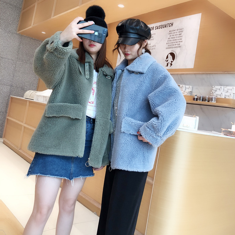 Leisure contracted new winter composite wool fur coat velvet coat female sheep, Red
Leisure contracted new winter composite wool fur coat velvet coat female sheep, Red