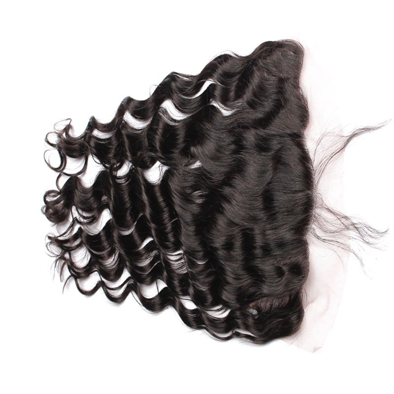 10A Lace Frontal Closure 13x4 size Pre Plucked Virgin Brazilian Peruvian Malaysian Straight Loose Deep Curly Body Wave Human Hair Closures