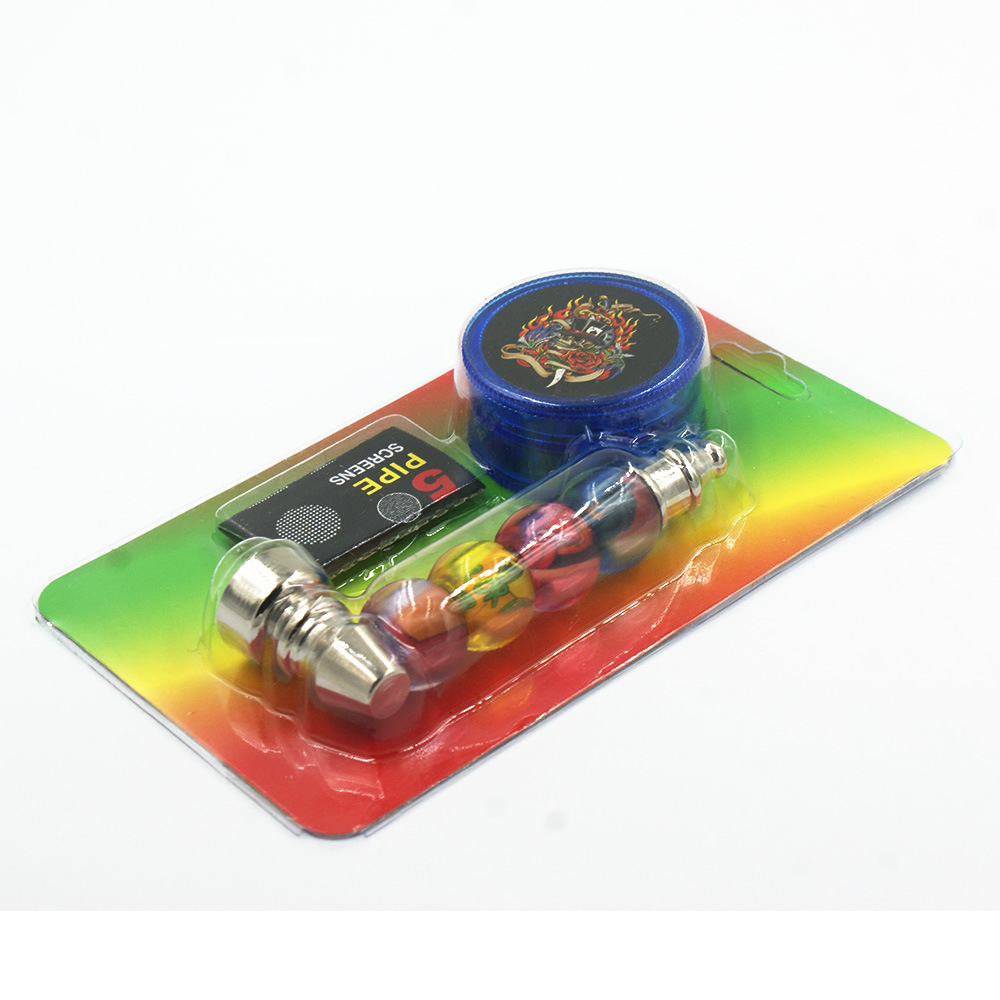 Metal Pipe Set Kit Tobacco Pocket Jamaican Bob Colorful Beads Pipe Smoking Herb Pipe with Plastic Grinder Screens Mesh Filter Combo 
Metal Pipe Set Kit Tobacco Pocket Jamaican Bob Colorful Beads Pipe Smoking Herb Pipe with Plastic Grinder Screens Mesh Filter Combo