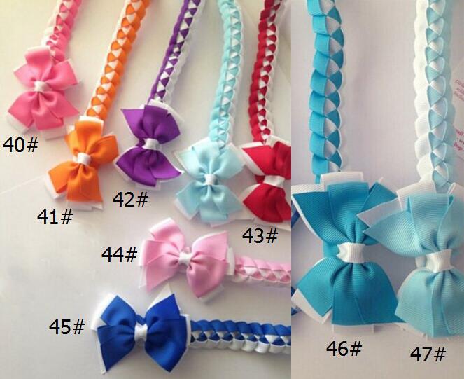 Hair Bun wraps Bows Clips Head Wrap Gingham Hair band Updo Headbands for Girl women Hair Extensions Full Snood Accessories 50pcs PD020