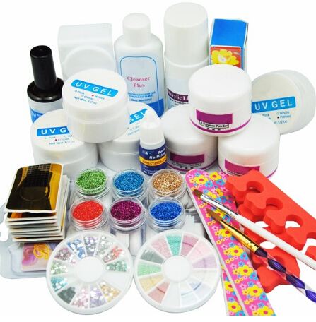 Pro Acrylic Nail Kit Manicure Pedicure Tools Set Nail Set UV Gel Nail Art Tools Acrylic Manicure Tools Set Kits