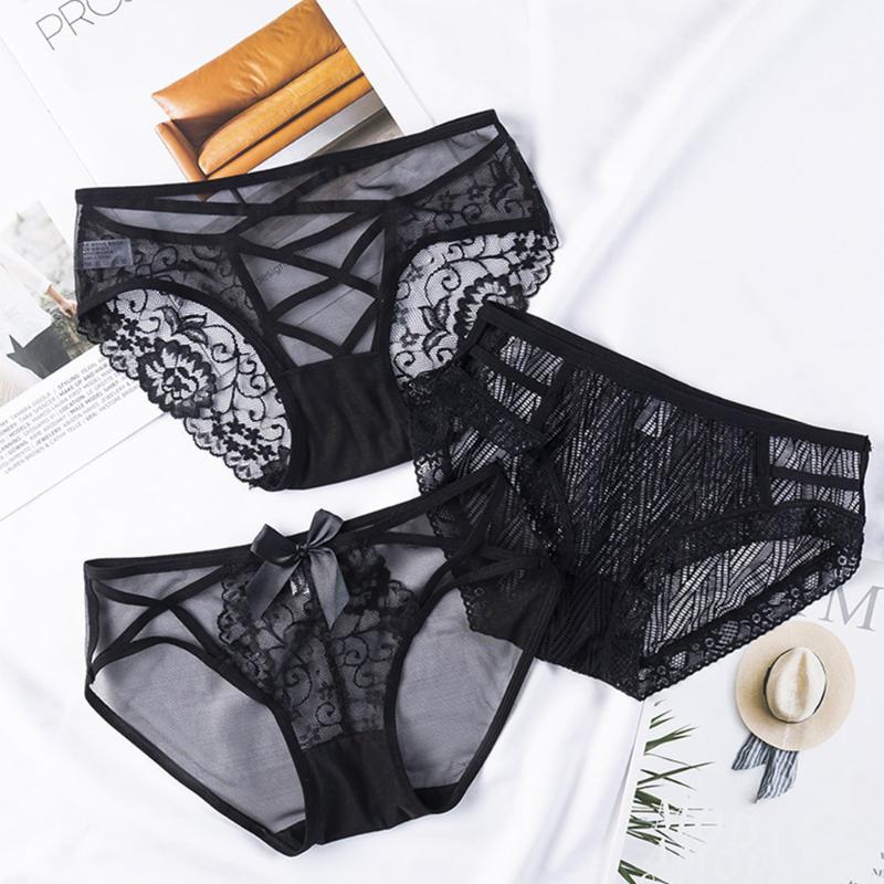 Sexy Black Lace Hollow Out Panties Women Transparent Low waist Ultra-Thin Mesh Seamless Briefs Cotton Crotch Exotic Lingerie
Sexy Black Lace Hollow Out Panties Women Transparent Low waist Ultra-Thin Mesh Seamless Briefs Cotton Crotch Exotic Lingerie