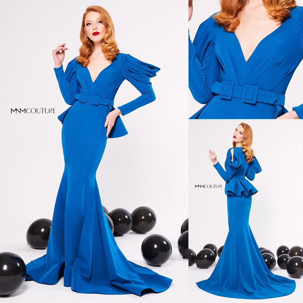 Blue Elegent Mermaid Prom Dress Long Sleeve Satin Sash V Neck Plus Size Party Dress Sweep Train robes de soirée, Hunter
Blue Elegent Mermaid Prom Dress Long Sleeve Satin Sash V Neck Plus Size Party Dress Sweep Train robes de soirée, Hunter
