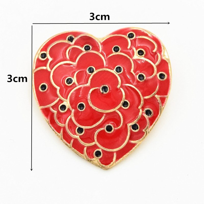 Red Heart Pretty Poppy Flower Pin Brooch Memorial Day Poppy Brooch Royal British Legion Poppy Flower Pins Badge
Red Heart Pretty Poppy Flower Pin Brooch Memorial Day Poppy Brooch Royal British Legion Poppy Flower Pins Badge