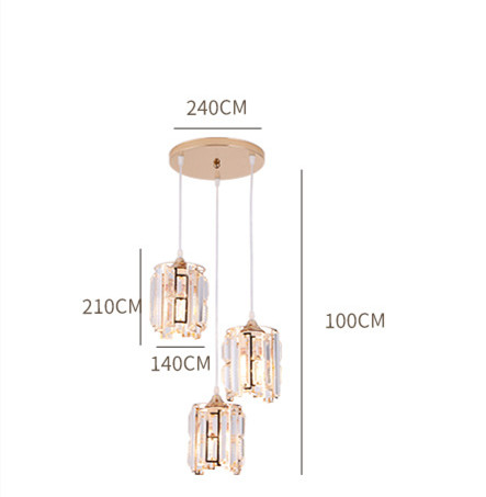 Cross border modern simple creative single head Pendant Lamps crystal chandelier round office bar dining table lighting lamp