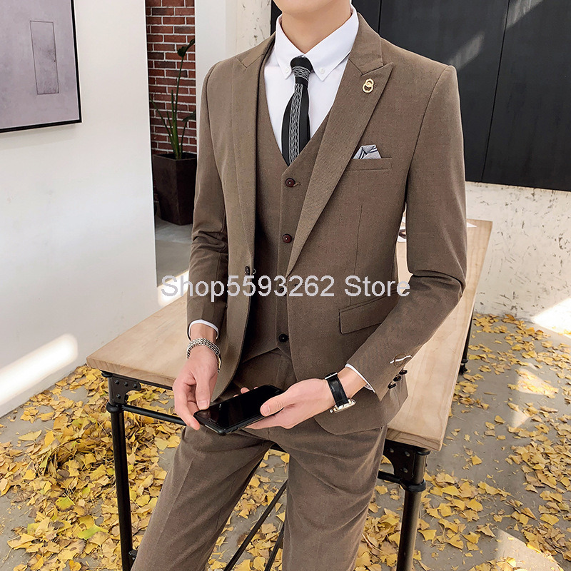 Pack Men High Quality Gentleman Suit Suit Three-piece Set Male Slim Fit Marriage Groom Male, Black
Pack Men High Quality Gentleman Suit Suit Three-piece Set Male Slim Fit Marriage Groom Male, Black