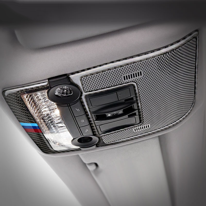 For bmw e70 e71 Carbon Fiber Reading Light Dome Panel Decorative Frame Cover Trim Interior Molding Sticker x5 x6 2008-2013