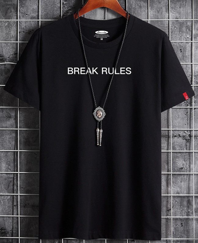 Mens t-shirts Summer Simple Fashion Streetwear Cotton Tshirt Short Sleeved Break Rules Print Casual Mens Tee T-shirt Black Plus Size 6XL
Mens t-shirts Summer Simple Fashion Streetwear Cotton Tshirt Short Sleeved Break Rules Print Casual Mens Tee T-shirt Black Plus Size 6XL