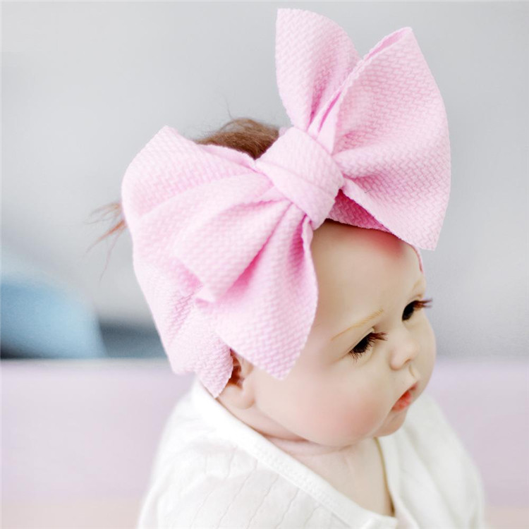 Baby Knot Headband Girls big bow headbands Elastic Bowknot hairbands Turban Solid Headwear Head Wrap Hair Band Accessories 100pcs T1I1752