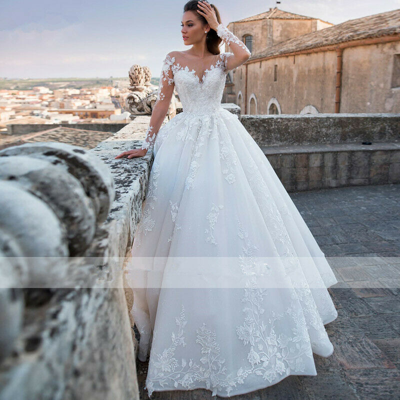 vintage white wedding dresses long sleeves corset back lace bridal gowns appliqued princess boho beach wedding dress cheap