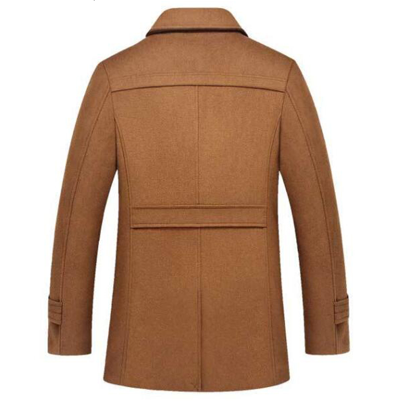 Winter Wool Thick Warm Coat Men Fashion Double Collar Windproof Smart Casual Mens Jackets Outwear Long Woolen Coats Drop LY191206