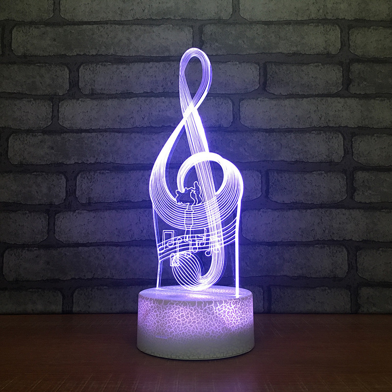 Creative Music Note 3D Table Lamp LED Night Light 7 Colors Changing Bedroom Sleep Lighting Home Decor Gifts