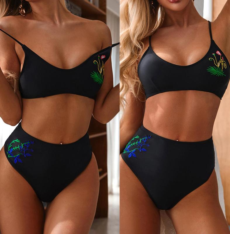 Embroidery style High Waist Bikini push up Vintage Swimwear Women Stroj kapielowy damskie Bathing Badpak dames mujer banador, Black
Embroidery style High Waist Bikini push up Vintage Swimwear Women Stroj kapielowy damskie Bathing Badpak dames mujer banador, Black