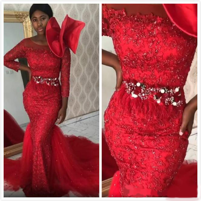2020 Arabic Aso Ebi Red Lace Beaded Evening Dresses Long Sleeves Sheer Neck Prom Dresses Mermaid Formal Party Second Reception Gowns, Light sky blue
2020 Arabic Aso Ebi Red Lace Beaded Evening Dresses Long Sleeves Sheer Neck Prom Dresses Mermaid Formal Party Second Reception Gowns, Light sky blue