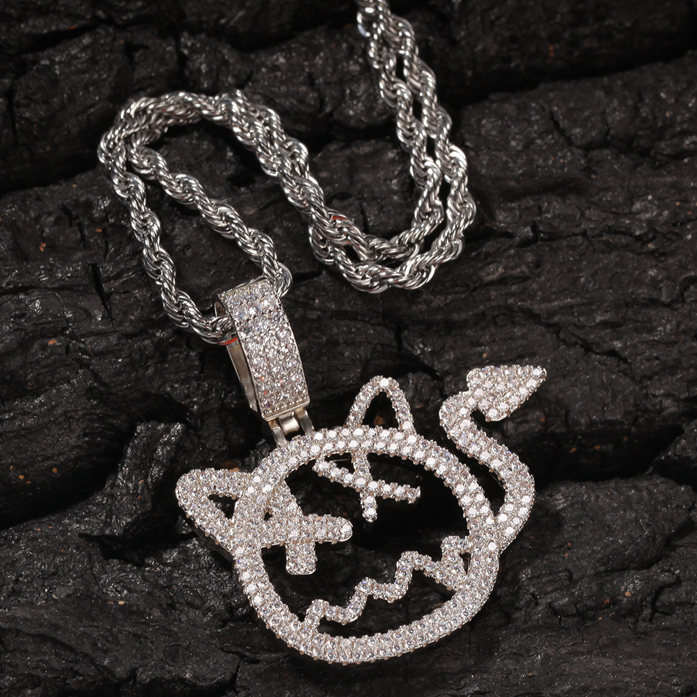Wholesale-Cartoon Cat Little Devil Necklace for Men Women Hip Hop Micro Paved Cubic Zirconia Necklace New
Wholesale-Cartoon Cat Little Devil Necklace for Men Women Hip Hop Micro Paved Cubic Zirconia Necklace New
