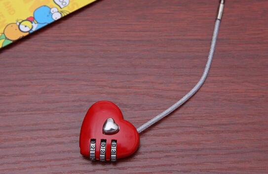 100pcs Lovely Heart Shape Resettable Combination Padlock Metal Luggage Suitcase Bag Diary 3 Digits Lock Cabinet Safe..