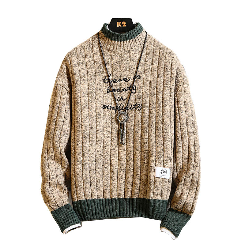 Autumn and winter men's knitwear trend youth turtleneck sweater Korean edition student Loose Sweater, Beige
Autumn and winter men's knitwear trend youth turtleneck sweater Korean edition student Loose Sweater, Beige