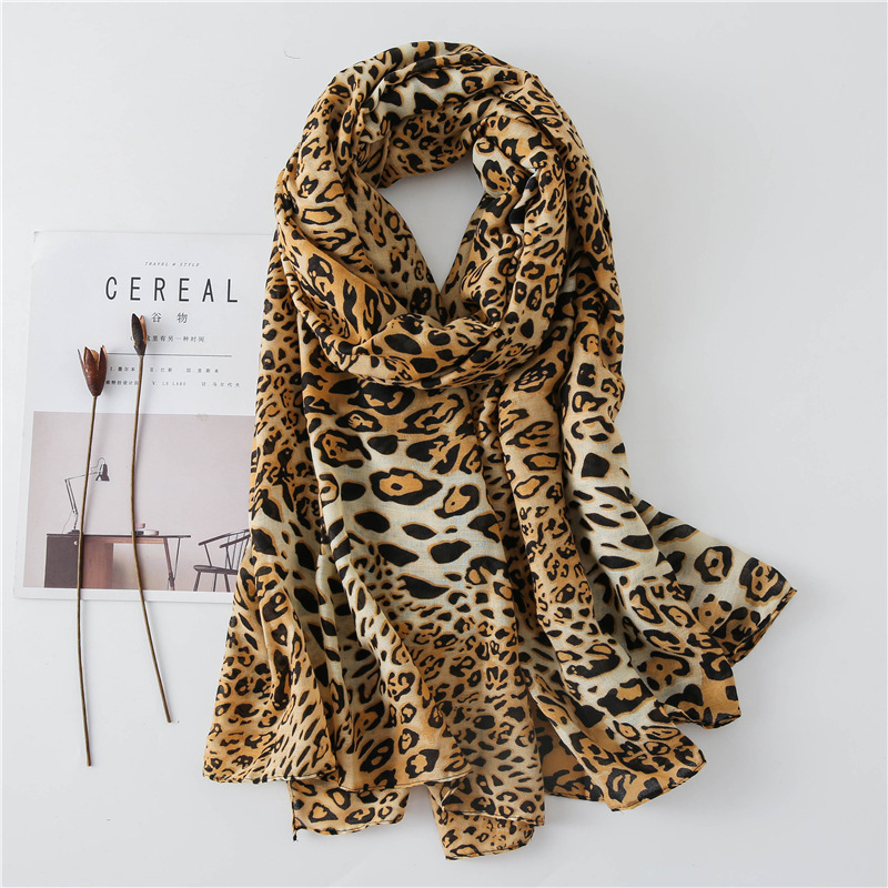 Large Scarves for Women Faux Cashmere Wnter Poncho Fashion Leopard Scarf Female Shawl Women's Tippet Leopard Pashmina
