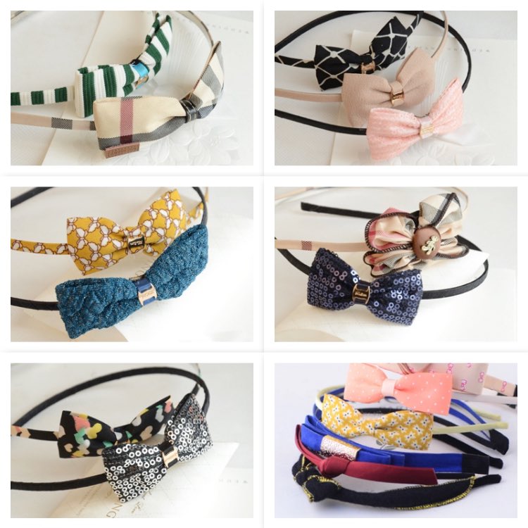 Cute Girls Fabric Japanese Floral Bow Hair Band Headband Fields And Gardens Hairbands Random Style