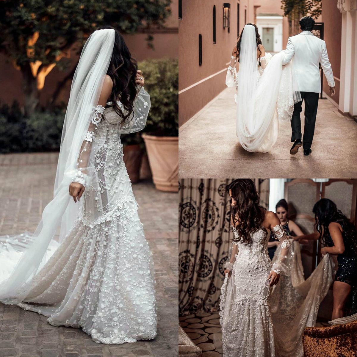 Bohemian Mermaid Wedding Dresses 2019 Lace 3D Floral Appliqued Long Sleeve Boho Wedding Dress Court Train Country Bridal Gowns With Veils, Hunter
Bohemian Mermaid Wedding Dresses 2019 Lace 3D Floral Appliqued Long Sleeve Boho Wedding Dress Court Train Country Bridal Gowns With Veils, Hunter