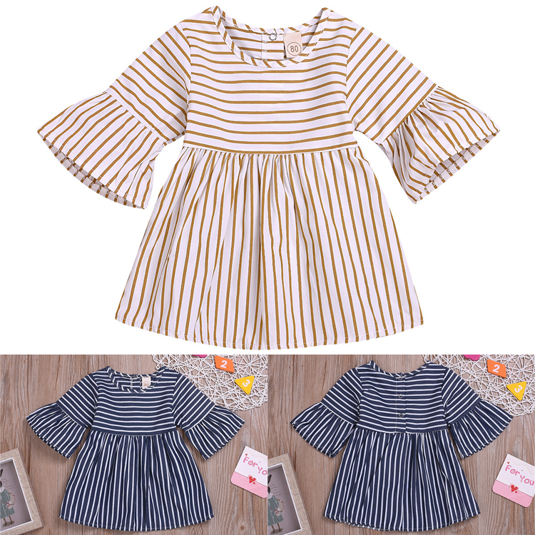 2colors Summer baby girls dresses Girl Round-collar striped horn sleeve Dress Two-color Princess skirt kids designer clothes girls DHL JY488, #01
2colors Summer baby girls dresses Girl Round-collar striped horn sleeve Dress Two-color Princess skirt kids designer clothes girls DHL JY488, #01