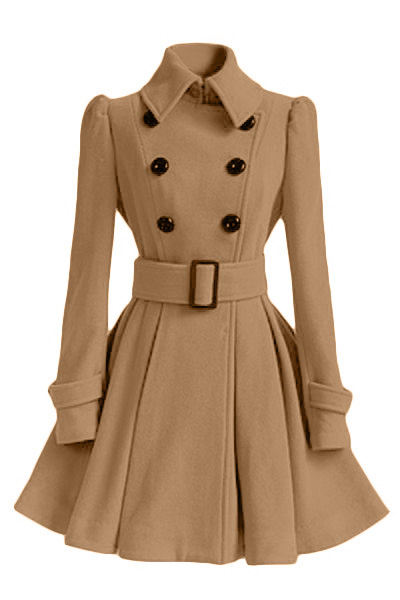 Women's Wool & Blends Winter Women Woolen Coat Windbreaker Multicolor Belt Bandage Top White Blend Girls Dress Jacket Thick Ladies Tops Plus