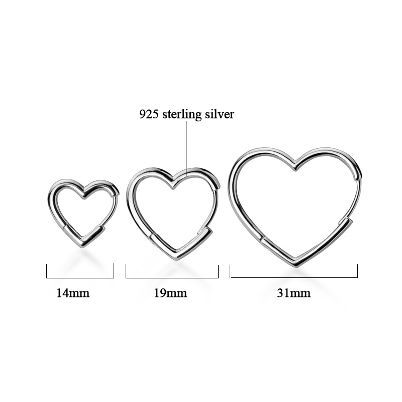 Hoop & Huggie 100% Real 925 Sterling Silver Love Earrings For Women Small Big Size Heart Jewelry Wholesale
Hoop & Huggie 100% Real 925 Sterling Silver Love Earrings For Women Small Big Size Heart Jewelry Wholesale