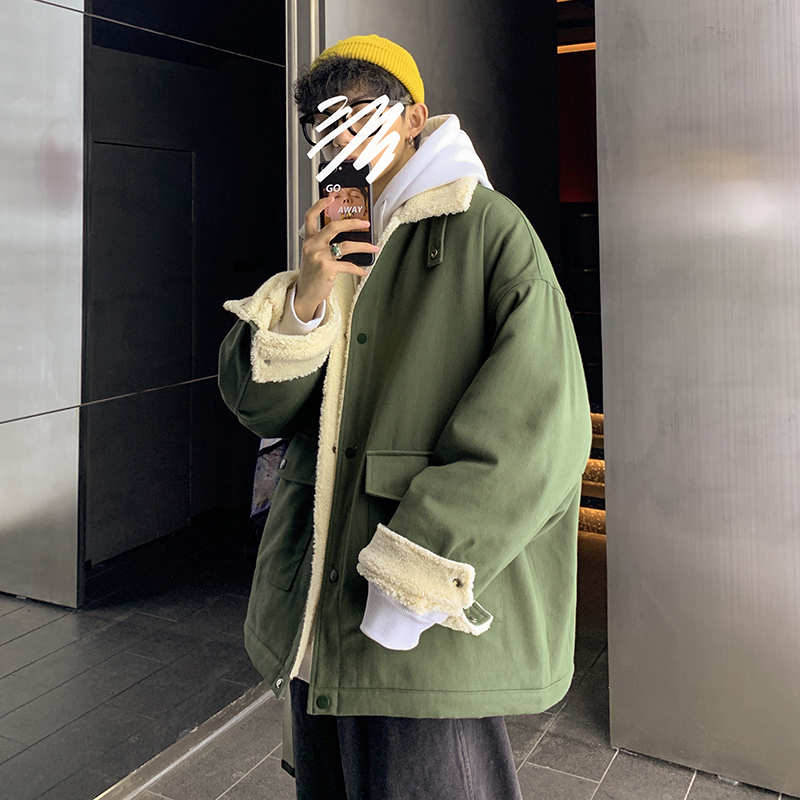 Winter New Short Coat Men Warm Thick Fashion Parka Men Solid Color Lapel Coat Man Wild Loose Lamb Wool Jacket Male Clothes, Black
Winter New Short Coat Men Warm Thick Fashion Parka Men Solid Color Lapel Coat Man Wild Loose Lamb Wool Jacket Male Clothes, Black
