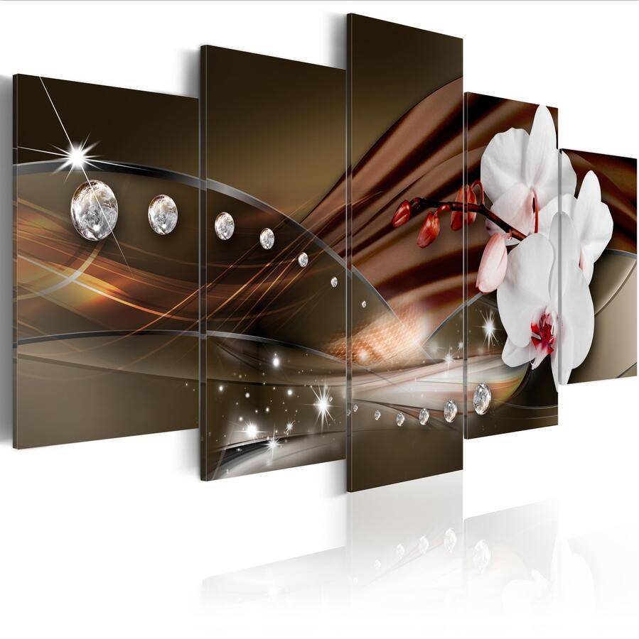 Canvas Print Modern Fashion Wall Art the Abstract Tree Diamond Orchid Butterfly Buddha for Home Decoration (Size:3 No Frame)