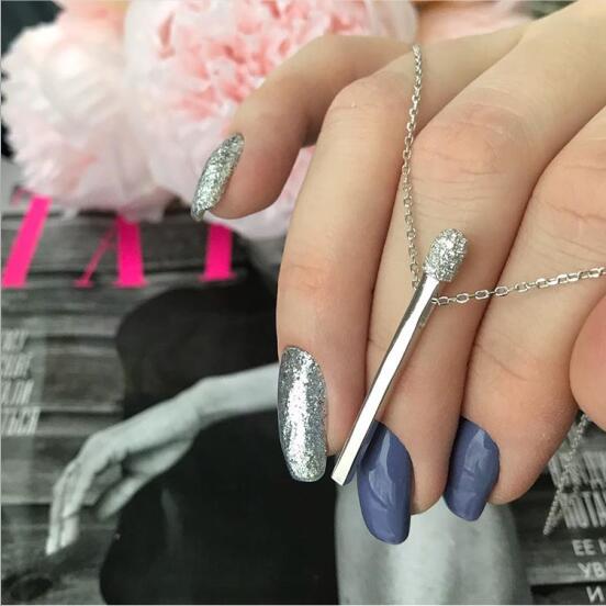 Fashion-Pendant Necklace Black & Colorful Zircon Setting Matches 925 Sterling Silver Chain Necklace Fashion Women Jewelry