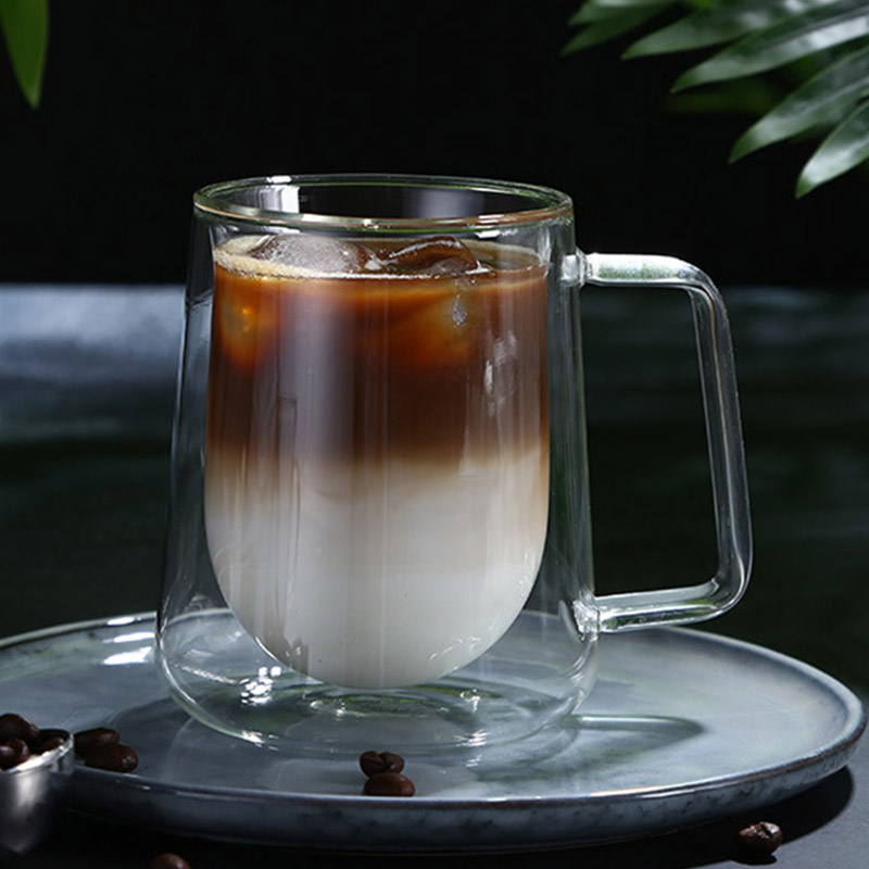 Double Wall Mug Office Mugs With Handle Heat Insulation Double Coffee Mug 200mL 300mL Coffee Glass Cup Drinkware Milk Gifts for Friends