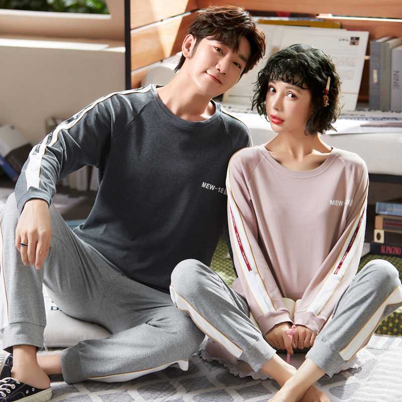 100% Cotton Couple Pajamas Pyjama Femmel 2020 New Long Sleeve Pajamas For Women And Men Leisure Couple Matching Night Suit
100% Cotton Couple Pajamas Pyjama Femmel 2020 New Long Sleeve Pajamas For Women And Men Leisure Couple Matching Night Suit