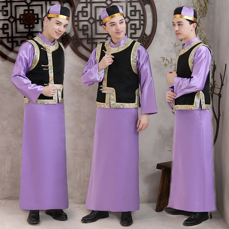 Chinese Traditional men Costume Ancient Prince Cosplay garment Qing Dynasty robe male Ethnic Clothing cheongsam Folk Clothes