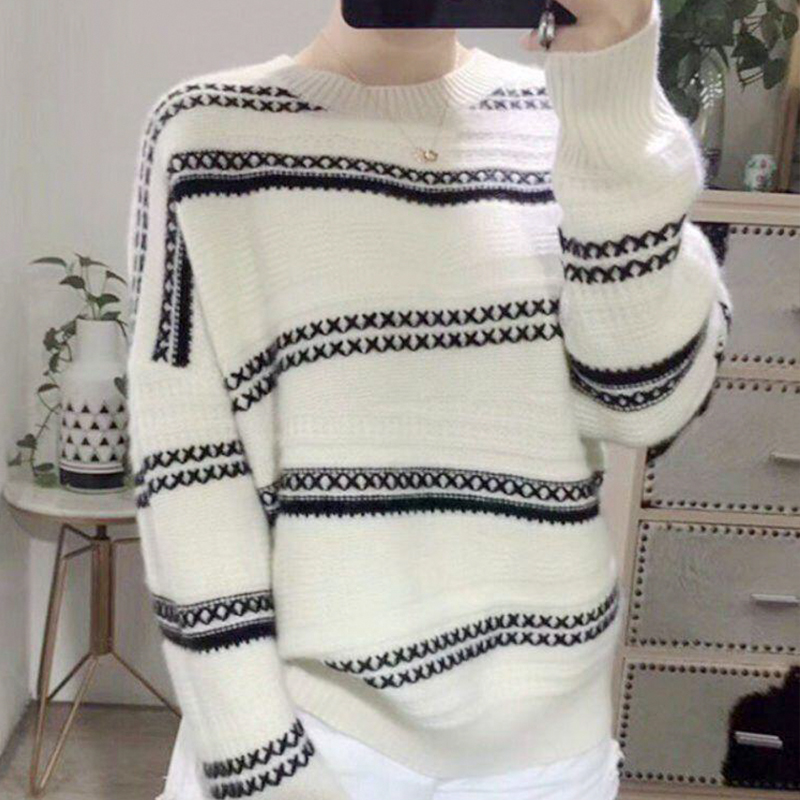 LHZSYY 2019 Autumn Winter New Women's Knit Striped Sweater Fashion Long-sleeved O Neck Large size Pullover Warm Loose Wild Shirt, Gray
LHZSYY 2019 Autumn Winter New Women's Knit Striped Sweater Fashion Long-sleeved O Neck Large size Pullover Warm Loose Wild Shirt, Gray