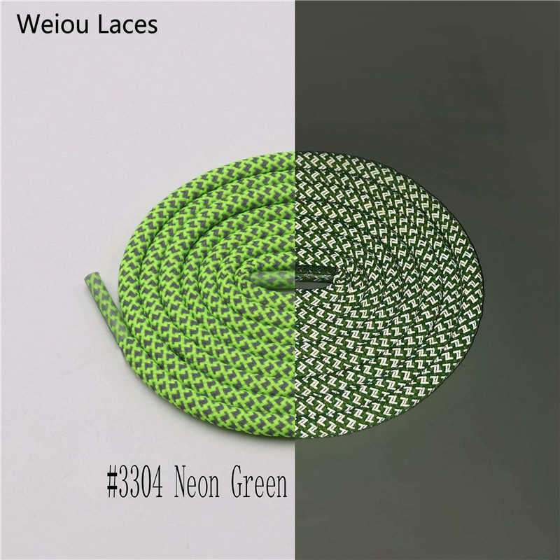 Weiou 5mm Round 3M Laces Safty Reflective Bootlace Night Running Shoelaces Walk Shoestrings For Basketball Shoes