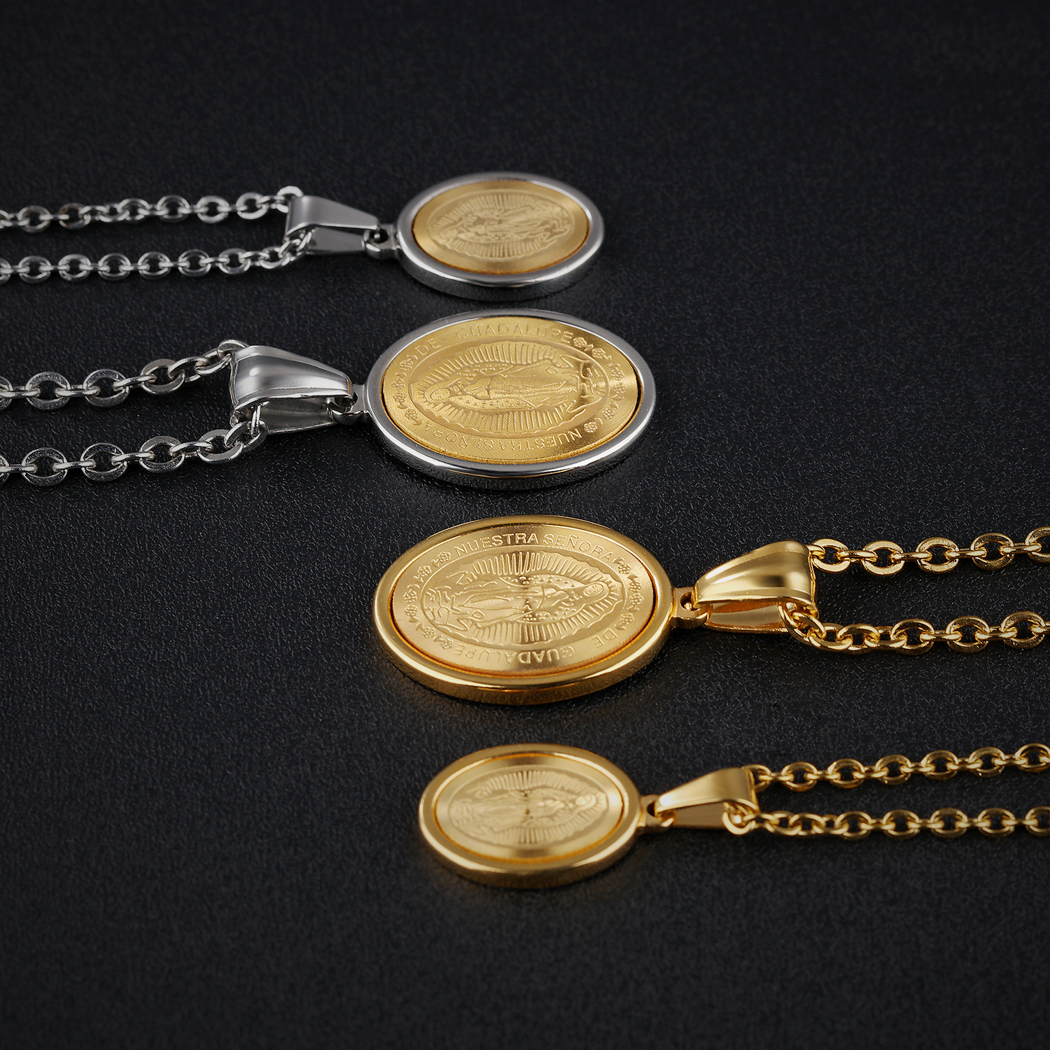 can be Lettering Pendants Necklace Glossy Round Tag Jewelry Stainless Steel Necklace Men Women Lover Gift Couple Jewelry