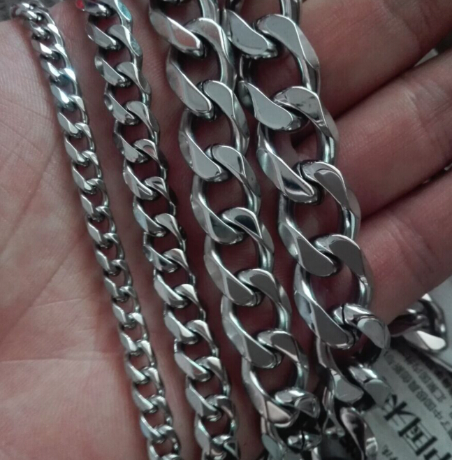 15mm huge heavy 1840 inch Pure stainless steel silver cuban curb chain necklace solid link chain jewelry for mens gifts high qual