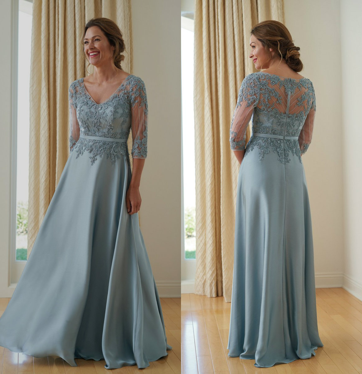 Newest A Line Jasmine Mother of The Bride Dress V Neck Long Sleeve Applique Sash Ruched Wedding Guest Dresss Floor Length Evening Gown
Newest A Line Jasmine Mother of The Bride Dress V Neck Long Sleeve Applique Sash Ruched Wedding Guest Dresss Floor Length Evening Gown