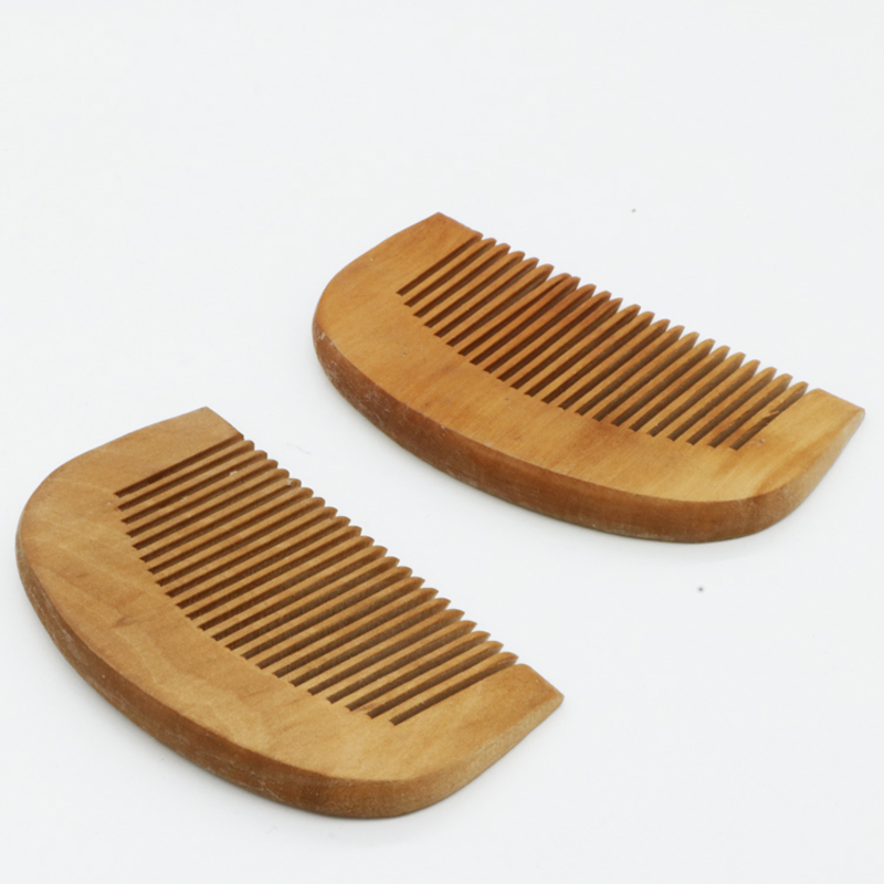 Natural Wide Tooth Peach Wood No-static Massage Hair Mahogany Wooden Comb wood Hair massage Can engrave logo