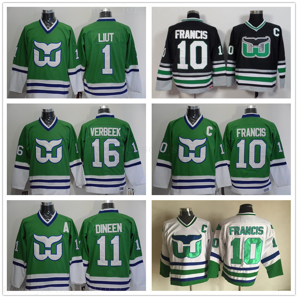 Vintage CCM Stitched ice Hockey 10 Ron Francis Jersey Green Black White 1 Mike Liut 11 Kevin Dineen 16 Patrick Verbeek Jerseys, Black;red
Vintage CCM Stitched ice Hockey 10 Ron Francis Jersey Green Black White 1 Mike Liut 11 Kevin Dineen 16 Patrick Verbeek Jerseys, Black;red