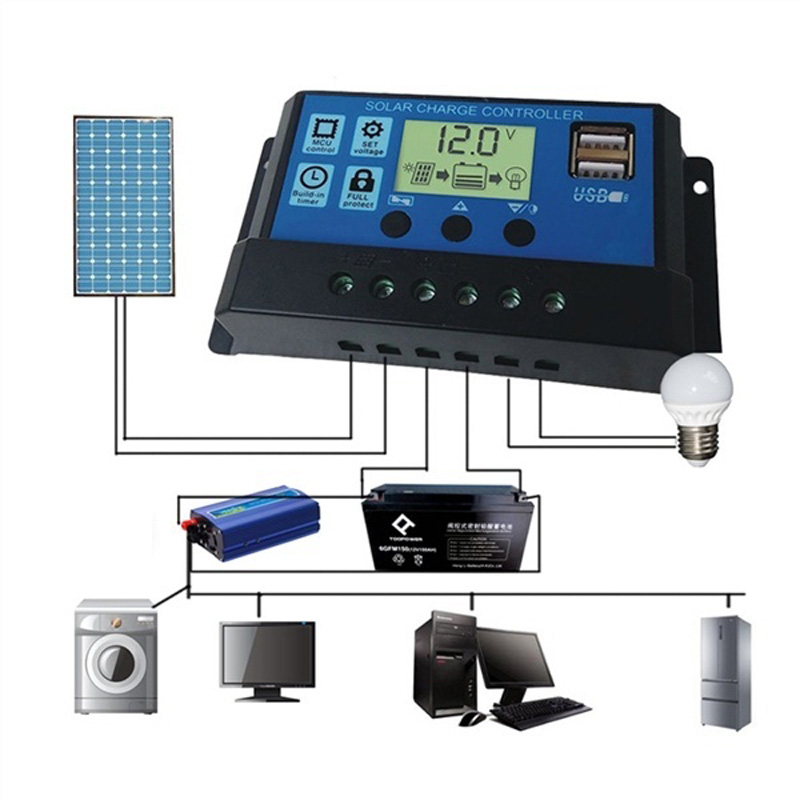 30A 12V/ 24V Solar Charge Controller Generator With USB Ports Backlight Display Home Solar Panel Battery Intelligent Regulator
30A 12V/ 24V Solar Charge Controller Generator With USB Ports Backlight Display Home Solar Panel Battery Intelligent Regulator