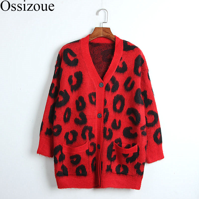 Runway Women Cardigans 2020 Autumn Spring Red Leopard Sweater V-neck Coats Cardigan Knitted Pockets Long Loose Casual Outwear
Runway Women Cardigans 2020 Autumn Spring Red Leopard Sweater V-neck Coats Cardigan Knitted Pockets Long Loose Casual Outwear