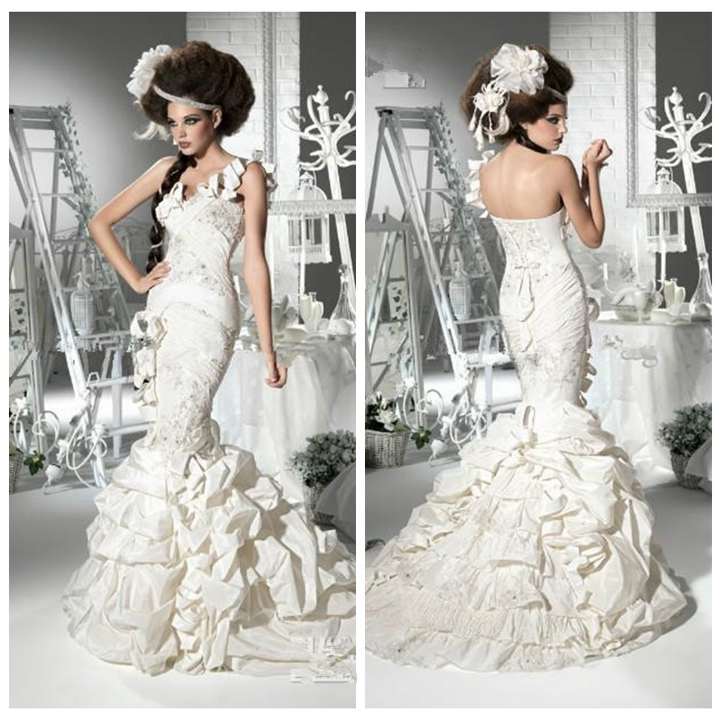One Shoulder Retro Mermaid Wedding Dresses Lace Appliques 2020 Sexy Bridal Gowns Lace Up Corset Draped Vestidos De Marriage Customized, Pink
One Shoulder Retro Mermaid Wedding Dresses Lace Appliques 2020 Sexy Bridal Gowns Lace Up Corset Draped Vestidos De Marriage Customized, Pink