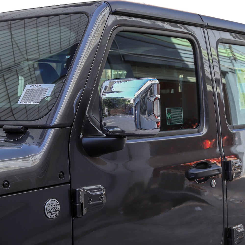 Car Rearview Mirror Decoration Cover Exterior Accessories for Jeep Wrangler JL Chrome