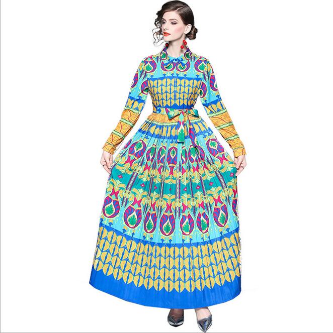 2019 Fashion spring Women Bohemian Dress Lapel neck Long Sleeve Single-Breasted Lace Pleated Maxi Dress, As the picture
2019 Fashion spring Women Bohemian Dress Lapel neck Long Sleeve Single-Breasted Lace Pleated Maxi Dress, As the picture