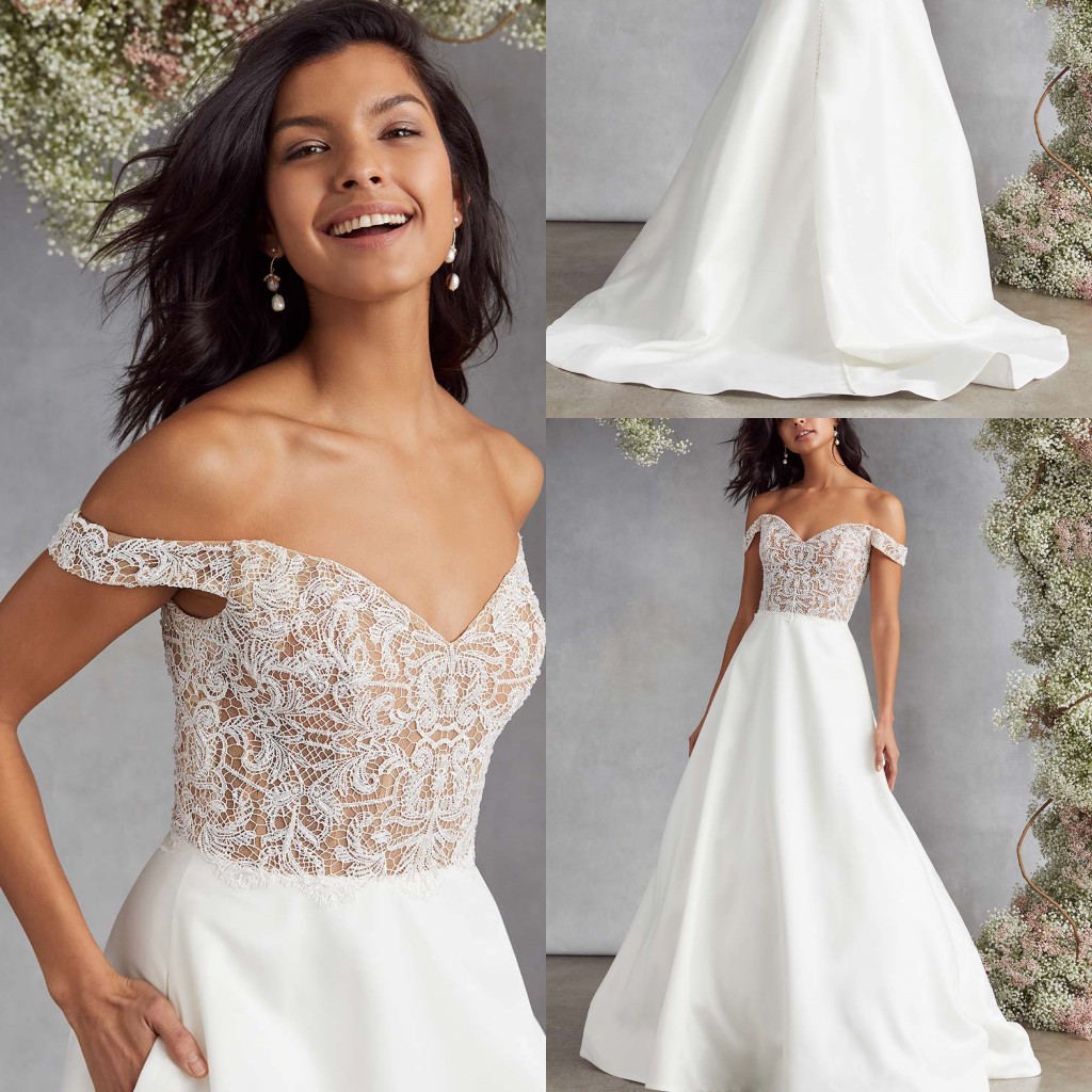Elegant Kellyfaetanini A Line Wedding Dresses Off Shoulder Sleeveless Backless Lace Applique Wedding Gowns Sweep Train robe de mariée, Coral
Elegant Kellyfaetanini A Line Wedding Dresses Off Shoulder Sleeveless Backless Lace Applique Wedding Gowns Sweep Train robe de mariée, Coral