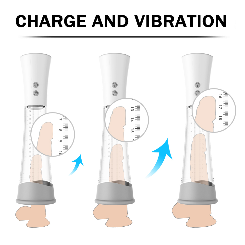 Men Penis Enlargement Vacuum Pump Vibrator Sex Toys For Adult Artificial Vagina Masturbator for Men Vacuum Pump bomba peniana Y191010