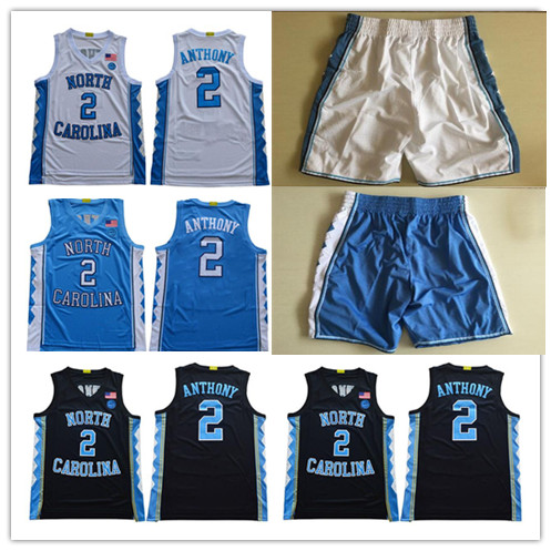 Classic NCAA North Carolina Tar Heels #2 Cole Anthony Michael College Vince Carter 2019 UNC blue Black White Basketball Jerseys Shorts