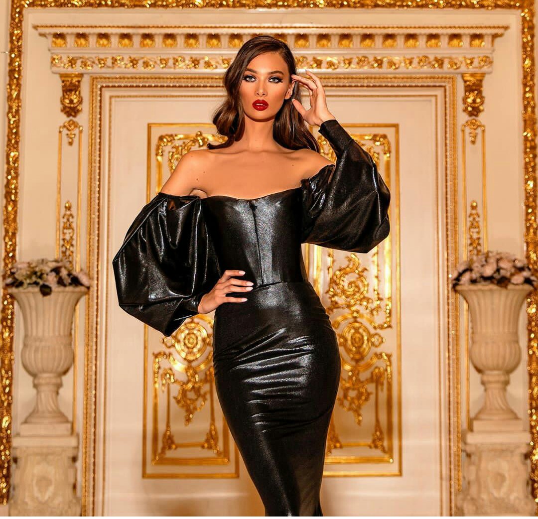 black mermaid prom gowns off shoulder long sleeve evening gowns zipper back formal party runway fashion dress